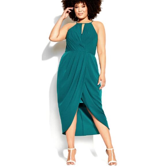 City Chic Love Story Dress in Turquoise Large 20 NWT - Picture 1 of 12